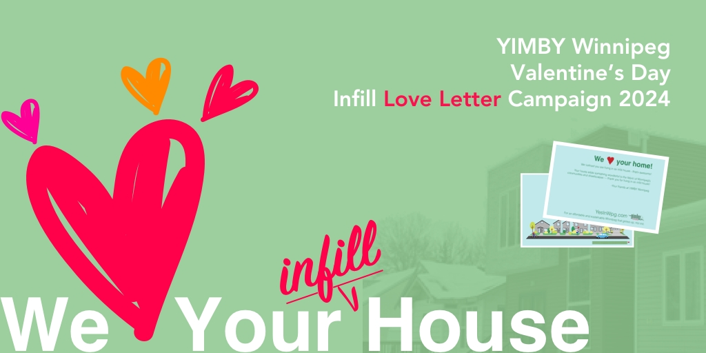 Valentine card reading, We love your infill house.